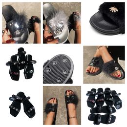 Designer Slide Woman Summer Ladies Beach Sandal Party Wedding Flat Slipper Shoes Fashion Sandal Men Woman black GAI size 36-41