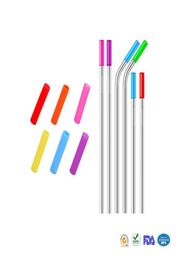 Silicone Tips Cover For Stainless Steel Drinking Straw Silicone Straws Tips Fit For 6mm Wide Straws Silicone Tubes Straw Cover DBC1858301