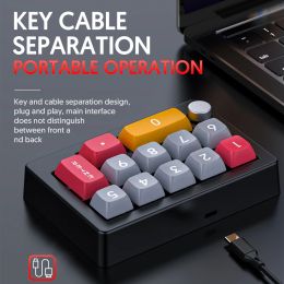 Keyboards Hot 13 Key Macro Programmable Fully Hot Swappable Mechanical Switch 7 Color RGB Light Gaming Mini Mechanical keyboard with knobs