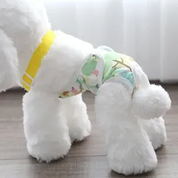Dog Apparel Comfortable Stylish Pet Panties Soft Breathable Menstrual Pants Cartoon Print Belly Style Diapers Essential For Female
