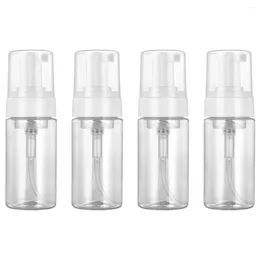 Liquid Soap Dispenser OUNONA 4 Pcs Plastic Bottles Pump Reusable Empty Refillable Traveller Containers (100ml)