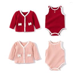 Clothing Sets Baby For Girls Coats Sleeveless Romper 2Pcs Suit Soft Cotton Spring Summer Born Outfits Toddler Casual Costume