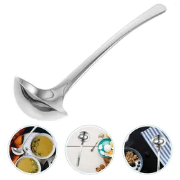 Coffee Scoops Stainless Steel Soup Spoon Long Handle Ladle Cooking Spoons Kitchen Accessories For Stirring Portioning Serving Silver