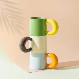 Mugs Home Office Gifts Korean Japanese Nordic Simple Curved Moon Cup Coffee Ceramic Mug