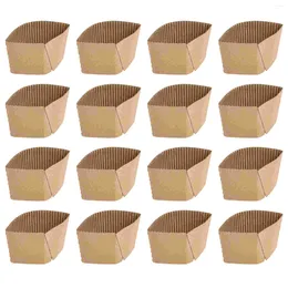 Disposable Cups Straws 50 Pcs Coffee Cup Holder Outdoor Cover Cold-insulation Sleeve Paper Heat-insulation Corrugated Versatile Bottle