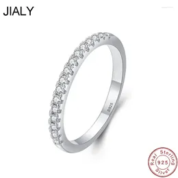 Cluster Rings Fine European Full CZ S925 Sterling Silver Ring Stackable For Women Birthday Party Wedding Gift Jewellery