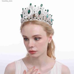 Wedding Hair Jewellery Green Bridal Crown Princess Tiara Headband Costume Party Accessories for Birtay Emerald Women 230223 L240402