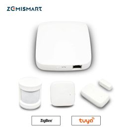 Kits Tuya ZigBee Smart Gateway Hub Smart Home Bridge Smart Life APP Alexa Google Home Enable with Zigbee 3.0 Security Sensor Switch