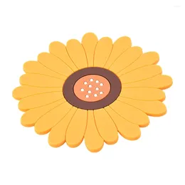 Table Mats PVC Sunflower Mat Dining Anti-scalding Heat Insulation Anti-slip Pot Rack Can Be Hung For Countertop Kichen Accessorie