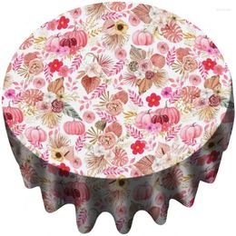 Table Cloth Animated Seamless Patterns Of Pink Watercolor Flowers And Leaves Round Tablecloth Decorated The Kitchen