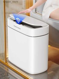 Waste Bins Joybos Smart Trash Can Electric Garbage Bin Sensing Trash Can Large Capacity Narrow Slit Bathroom Kitchen Use Dustbin Bin L46