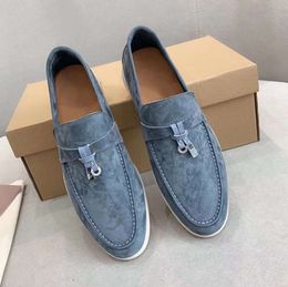 PIANA shoes Summer Walk Charms suede loafers Moccasins Women LP loafers Couples shoes Genuine leather Men Muller shoe Luxury Designer Walking Flats hhtwc