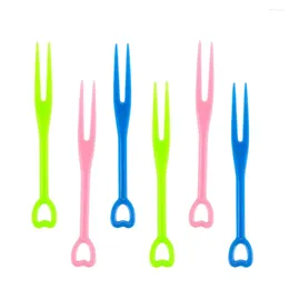 Disposable Dinnerware 200 Pcs Plastic Dessert Picks Household Cake Transparent Fruit Forks