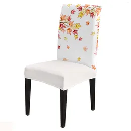 Chair Covers Thanksgiving Autumn Leaves Maple 4/6/8PCS Spandex Elastic Case For Wedding El Banquet Dining Room