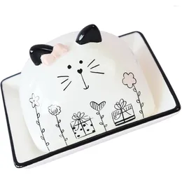 Plates Butter Box Cheese Dish Plate Lid Countertop Kitchen Refrigerator Small Dishes Farmhouse Glass Cake Stand