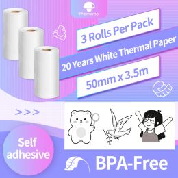 Paper Selfadhesive Transparent, Clear, Gold, White Glitter & Silvery Adhesive Papers for Phomemo Portable Printer Keeping 10 Years