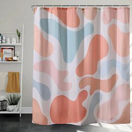 Shower Curtains Modern Art Minimalist Bathroom Curtain Aesthetic Boho Abstract Shapes Set Vintage Orange Colorful Geometry Decor