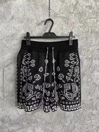 Men's Shorts 2024 Summer High End Customised Density Knitted Combed Cotton Material Drawstring Printed