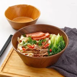 Bowls Melamine Imitation Wood Grain Soup Bowl Japanese Style Large Capacity Rice Wide Mouth Salad Kitchen Tableware For Home