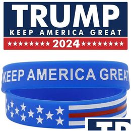 Party Favor Trump 2024 Sile Bracelet Black Blue Red Wristband Save America Again 6 Style Drop Delivery Home Garden Festive Supplies E Dhdsp