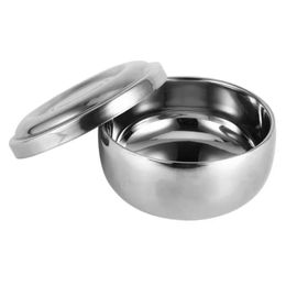 Stainless Steel Shaving Soap Bowl Double Edge Razor Brush Stand for Classic Safety it Shaving Cream Bowl