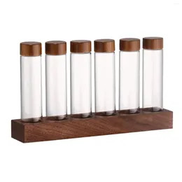 Storage Bottles Glass Test Tubes Tea Sugar Canister Coffee Beans Containers For Kitchen Pantry Countertop Shop Cafe