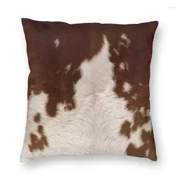 Pillow Brown Calf Cowhide Case Home Decorative 3D Double Side Printing Animal Skin Fur Leather Texture Cover For Sofa