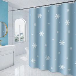 Shower Curtains Snowflake Print Curtain Thickened Waterproof Polyester Bath With Hook Bathroom Accessories