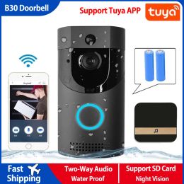 Doorbell 2022 New B30 WIFI Doorbell B30 IP65 waterproof Smart video Door chime 720P wireless intercom FIR Alarm IR night vision IP camera