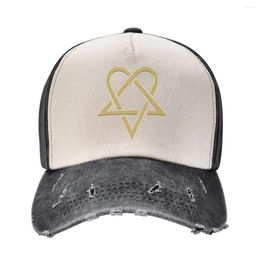 Ball Caps Him Band Heartagram Gold Long Tee Gift Young A Washed Baseball Cap Hat