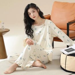 Home Clothing Est Spring And Autumn Women Pyjamas Set Cotoon Pyjama Female Long Sleeve Sleepwear Girls Floral Homewear
