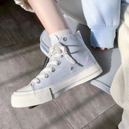 Fitness Shoes Summer 2024 Sneakers Women White Pink Casual High Top Leather Waterproof Girl Outdoor Shoe Canvas