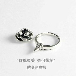 Dark Rose Wolf Proof Index Finger Ring for Womens New Small and Popular Rotating Ready to Use Self Defense Stab Open