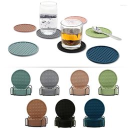 Table Mats Thickened Non-slip Heat Pads Round Cup Coffee Drinks Silicone Holder Kitchen Accessories