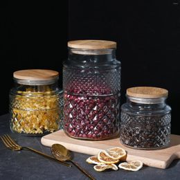 Storage Bottles Glass Jars With Bamboo Lids Food Canister For Serving Tea Coffee Spice Candy Cookie