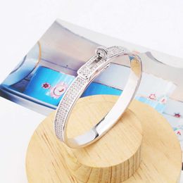 H bracelet Fashion Versatile Creative Button Full Set Zircon Bracelet Personality Girl Sen Series INS Style Bracelet