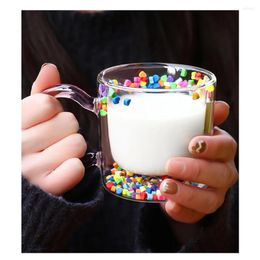 Wine Glasses 200ML Double Wall Coffee Mugs High Borosilicate Glass Cups For Milk Tea Water Snow Globe Pre Drilled Mug