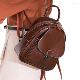 School Bags 2024 Vintage Women Rucksack Genuine Leather Backpacks Fashion Shoulder Bag Girl Backpack Travel Mochilas