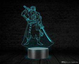 Roronoa Zoro 3D Illusion Night Light Touch 7 Color Change ONE PIECE LED Lamp Kids Toy Birthday Christmas Gift Home Decor9978425