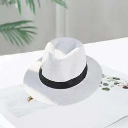 Wide Brim Hats Trendy Men Hat Gift Band Decor Lightweight Summer Beach Sun Straw Protection
