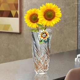 Vases Enamel Color Transparent Glass Hydroponic Flower Vase Designer Advanced Sense Of Living Room Tabletop Arrangement Decorat