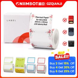 Paper Original Niimbot B21 B1 B3S Thermal Label Printer Cute Colour Paper Adhesive Sticker Barcode QR Code Paper Indoor Outdoor Papeles