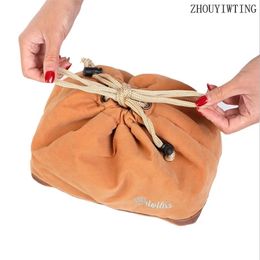 Drawstring Waterproof Lunch Box Thermal Insulation Flannel Cooler Bento Food Picnic Storage Waterproof Lunch Bags For Women Kids