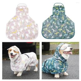 Dog Apparel Pet Raincoat Practical Buckle Design Elastic Webbing Adjustment Outdoor Supply Rain Jacket