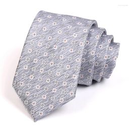 Bow Ties Brand Men's Fashion 7CM Silver High Quality Gentleman Business For Men Suit Work Necktie With Gift Box