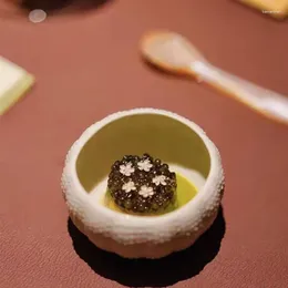 Bowls 1Pc Porcelain Side Dish Bowl Caviar Storage Dipping Dessert Kitchen Seasoning Pudding Sea Urchin