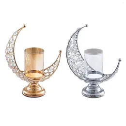 Candle Holders Moon Shape Candlestick Holder Dinning Room Metal Gift Votive