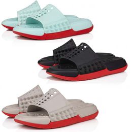 Red spiked slippers Take It Easy Mules Men's slide sandals spiked slipper leather mules sandal for men rubber flats soft flats beach platform flip flop with box 38-45eu