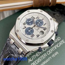 Celebrity AP Wrist Watch Royal Oak Offshore 26170ST Silver White Panda Plate Male Sports Fashion Watch Precision Steel Automatic Machinery 42MM