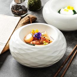 Plates Cold Dish Round Ceramic Bowl El Restaurant White Special Tableware Kitchen Supplies Decorative